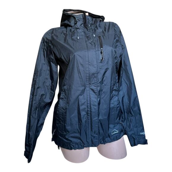L.L.Bean Trail Model Black Rain Jacket extra small waterproof lightweight coat - Picture 3 of 12